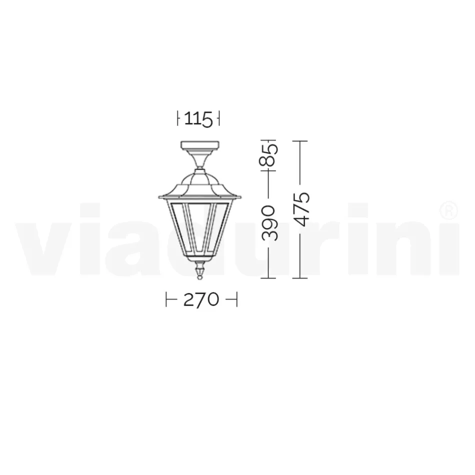 Zahradní stropní svítidlo ze skla a 5 hliníkových povrchů - Pinako Viadurini