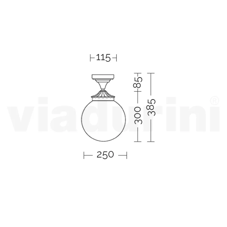 Stropní svítidlo z hliníku a opálového akrylátu Made in Italy - Trovaantracite Viadurini