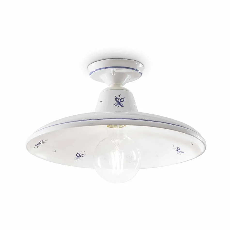 Stropní svítidlo z keramiky a historických ručně malovaných dekorací - Como Viadurini