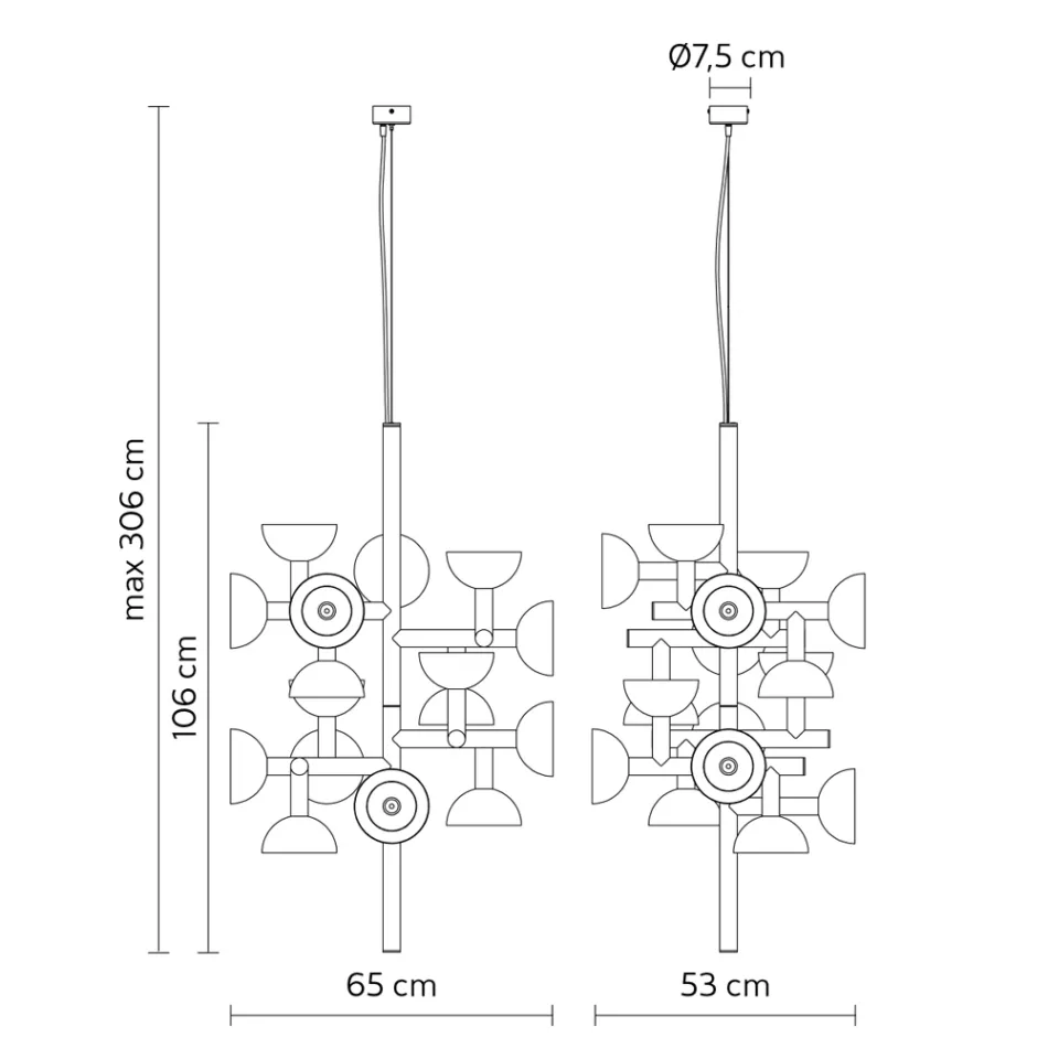 Závěsné svítidlo 16 design světel v bílé nebo černé - Celio hliník Viadurini