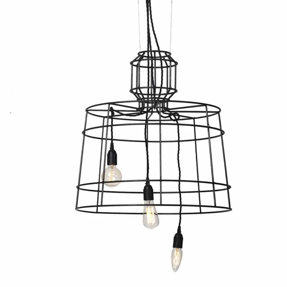 Závěsná lampa 3 světla v bílém nebo přírodním kovovém provedení - stylus Viadurini