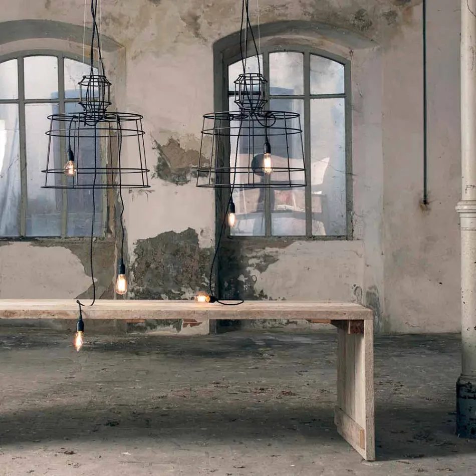 Závěsná lampa 3 světla v bílém nebo přírodním kovovém provedení - stylus Viadurini