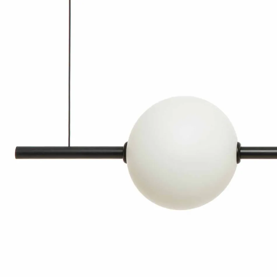 Závěsná lampa 3 světla v mosazi a skle 2 povrchové úpravy - Alma od Il Fanale Viadurini