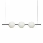 Závěsná lampa 3 světla v mosazi a skle 2 povrchové úpravy - Alma od Il Fanale Viadurini