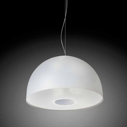 Závěsná lampa 3 světla saténová methakrylát, diam.62cm, Franca Viadurini