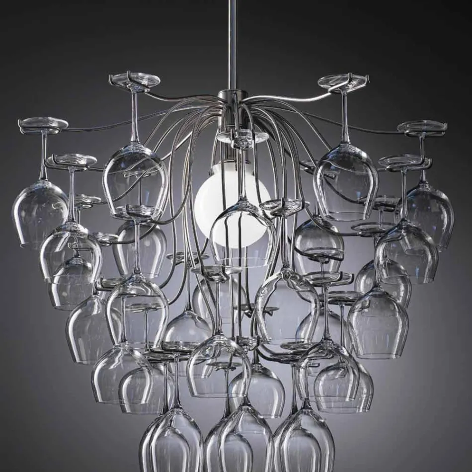 Pendant lamp 30 sklenic převrátil Sauvignon Viadurini