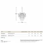 Pendant lamp 30 sklenic převrátil Sauvignon Viadurini