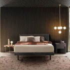 Závěsná lampa 5 světel v přírodní mosazi a skle - Molecola od Il Fanale Viadurini