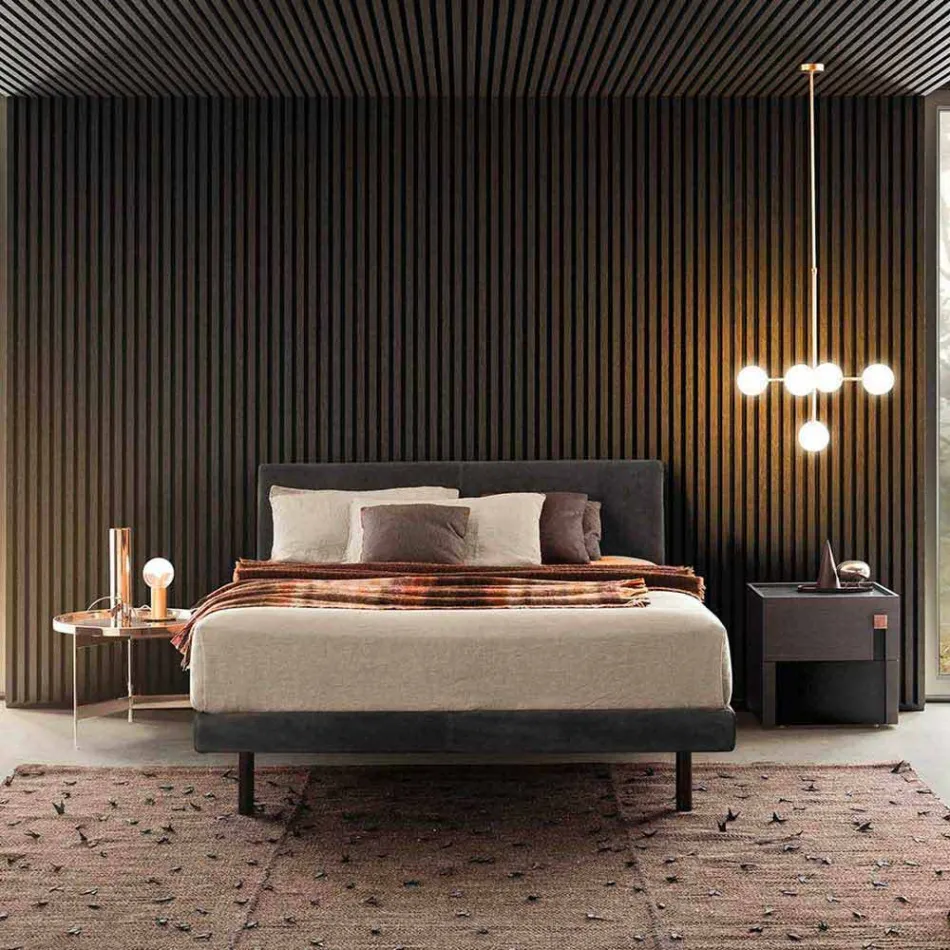 Závěsná lampa 5 světel v přírodní mosazi a skle - Molecola od Il Fanale Viadurini