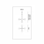 Závěsná lampa 5 světel v přírodní mosazi a skle - Molecola od Il Fanale Viadurini