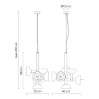 Závěsné svítidlo 6 světel Design v bílém nebo černém hliníku - Celio Viadurini