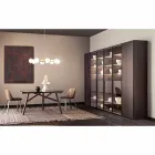 Závěsná lampa 8 světel v přírodní mosazi a skle - Molecola od Il Fanale Viadurini