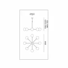 Závěsná lampa 8 světel v přírodní mosazi a skle - Molecola od Il Fanale Viadurini