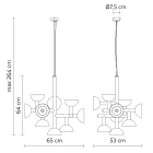 Závěsné svítidlo 9 světel Design v bílém nebo černém hliníku - Celio Viadurini