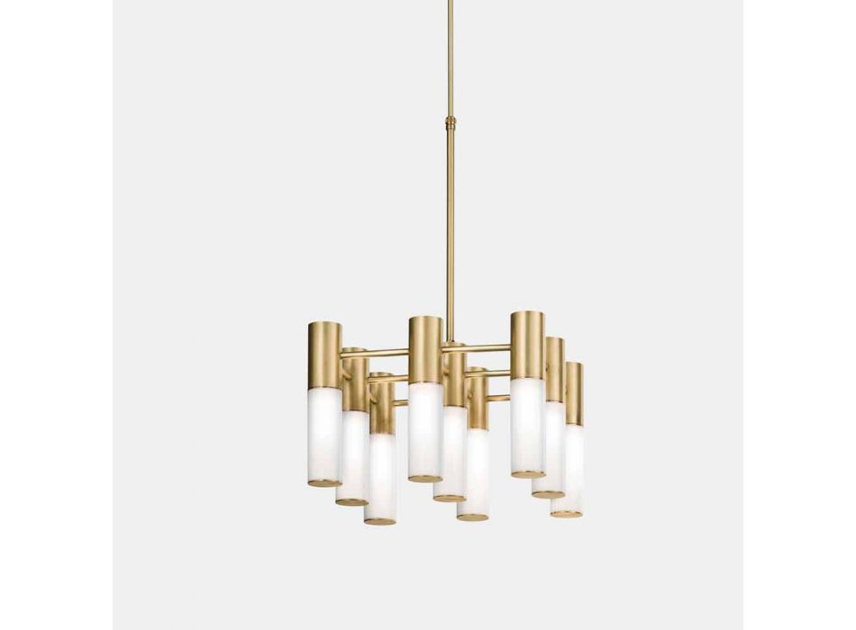 Závěsná lampa 9 světel v mosazném a skleněném designu - Etoile od Il Fanale Viadurini