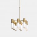 Závěsná lampa 9 světel v mosazném a skleněném designu - Etoile od Il Fanale