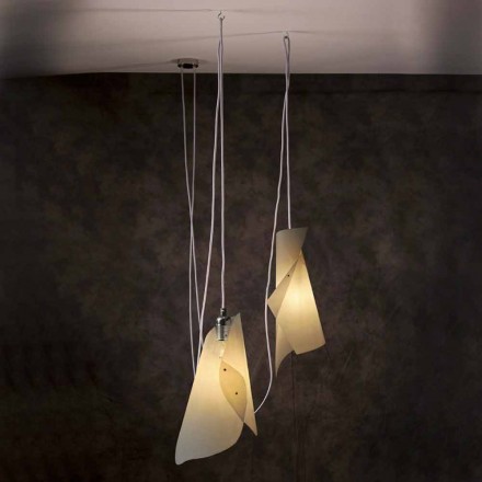 Závěsná lampa se dvěma světly, moderní design, Chrome Viadurini