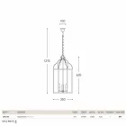 Závěsná lampa 3 světla mosaz a sklo Turandot Viadurini