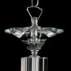 Závěsná lampa 3 světla sklo a Cristallo Ivy, made in Italy Viadurini