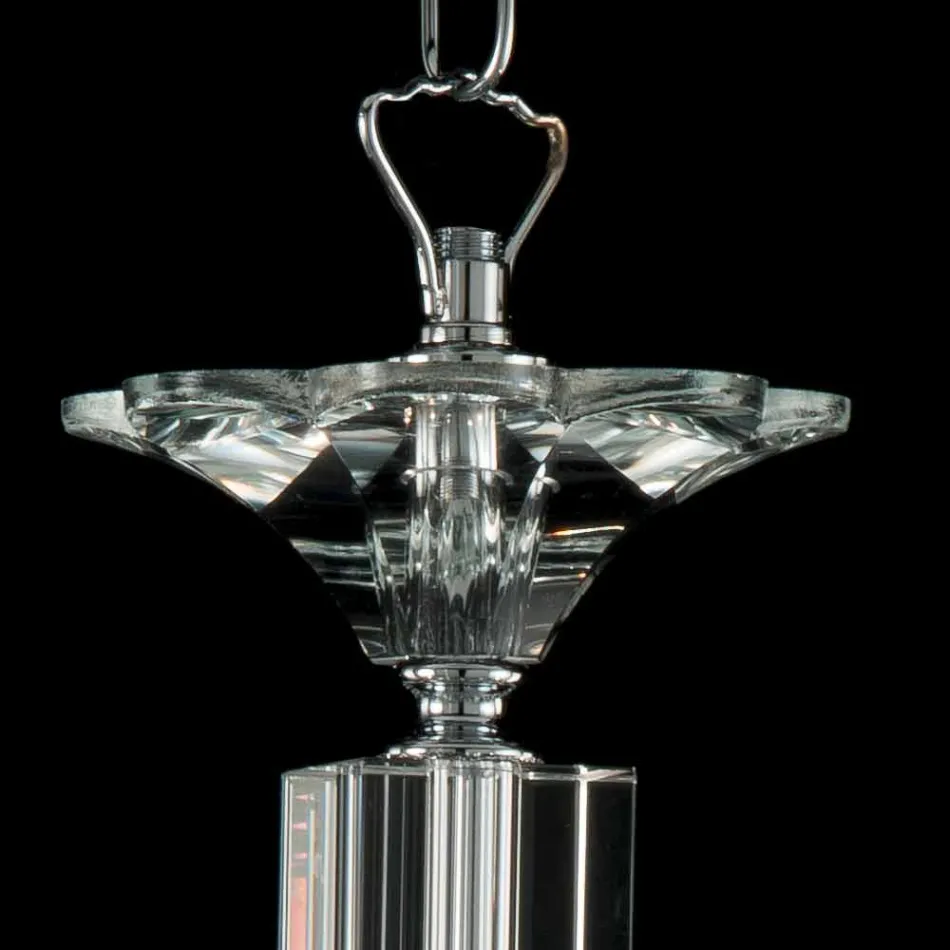 Závěsná lampa 3 světla sklo a Cristallo Ivy, made in Italy Viadurini