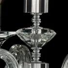 Závěsná lampa 3 světla sklo a Cristallo Ivy, made in Italy Viadurini