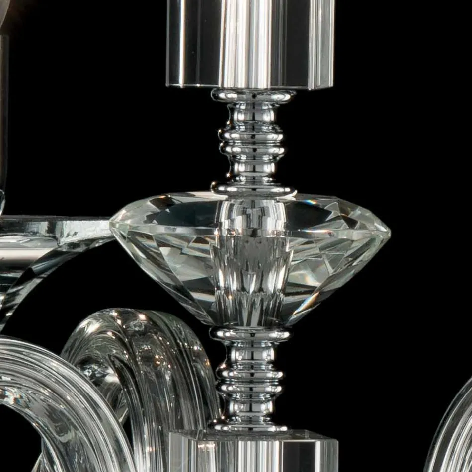 Závěsná lampa 3 světla sklo a Cristallo Ivy, made in Italy Viadurini