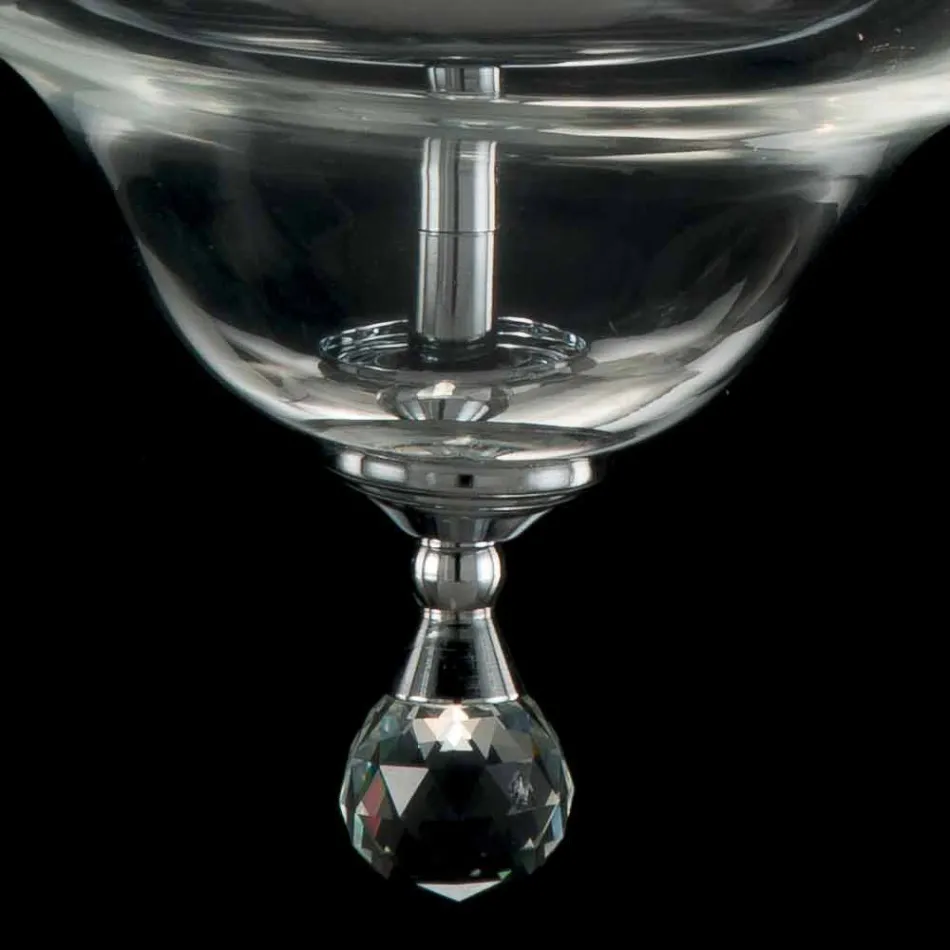 Závěsná lampa 3 světla sklo a Cristallo Ivy, made in Italy Viadurini