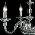 Závěsná lampa 3 světla sklo a Cristallo Ivy, made in Italy Viadurini