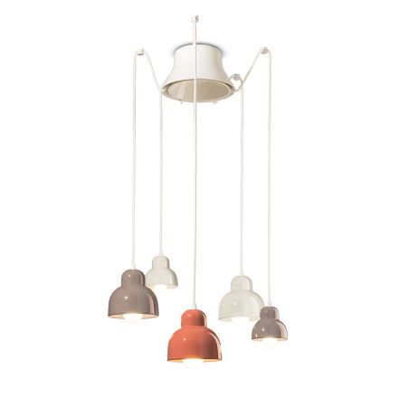 Závěsná lampa s 5 barevnými prvky Made in Italy - Berimbau Viadurini