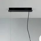 Závěsné svítidlo s 5 světly z kovu a moderního foukaného skla - Birga Viadurini