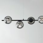 Závěsné svítidlo se 6 světly z kovu a moderního foukaného skla - Birga Viadurini