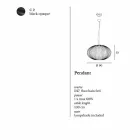 Závěsná lampa lakované oceli, Ø90xh.53xl.cavo100cm, Joy Viadurini