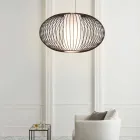 Závěsná lampa lakované oceli, Ø90xh.53xl.cavo100cm, Joy Viadurini