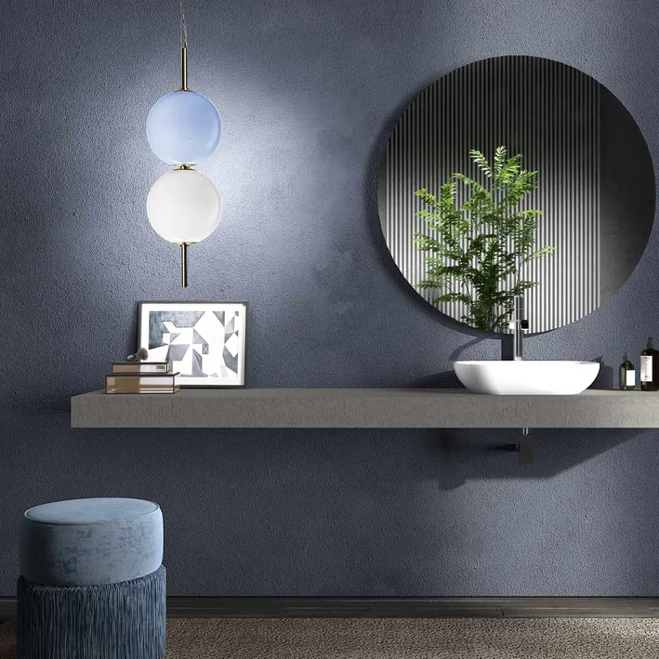 Ručně vyrobená závěsná lampa z foukaného benátského skla - Jupiter Viadurini