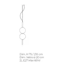 Ručně vyrobená závěsná lampa z foukaného benátského skla - Jupiter Viadurini