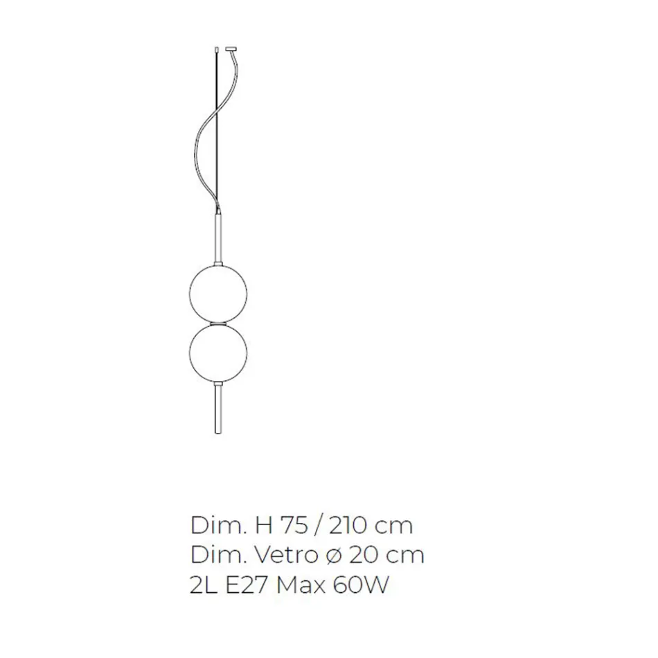 Ručně vyrobená závěsná lampa z foukaného benátského skla - Jupiter Viadurini
