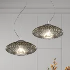 Ručně vyráběná závěsná lampa z foukaného skla v Benátkách - Dafne Viadurini