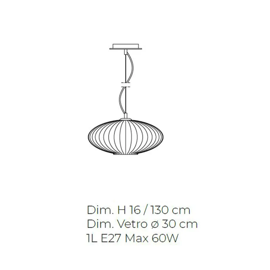 Ručně vyráběná závěsná lampa z foukaného skla v Benátkách - Dafne Viadurini
