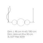 Ručně vyráběné závěsné svítidlo z vrstveného benátského skla - Jupiter Viadurini