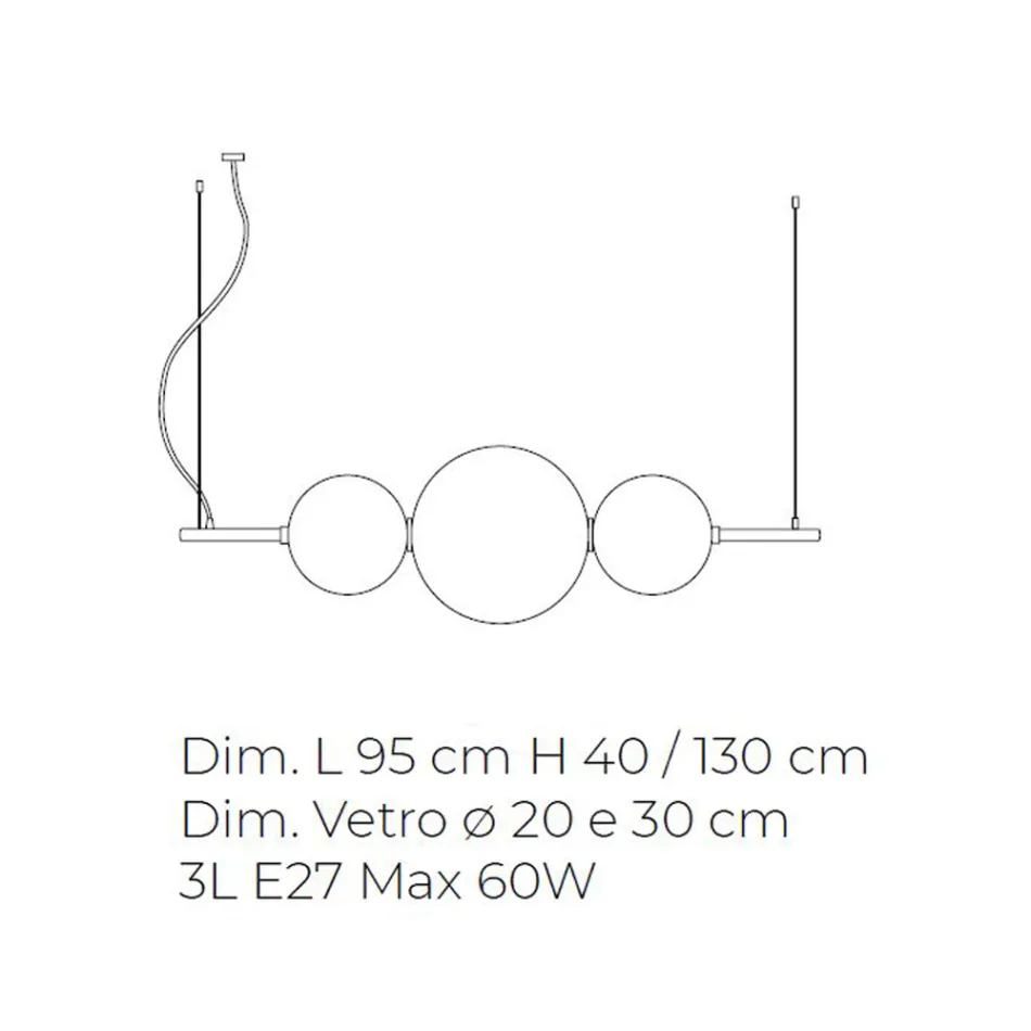 Ručně vyráběné závěsné svítidlo z vrstveného benátského skla - Jupiter Viadurini