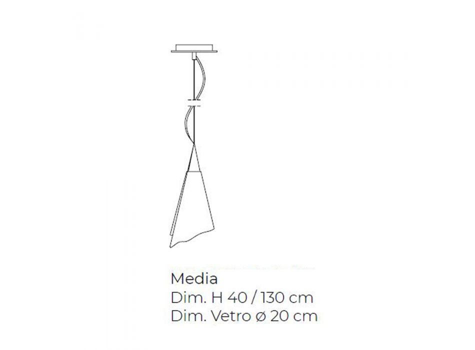 Ručně vyráběná závěsná lampa z benátského foukaného skla - Chrystal Viadurini
