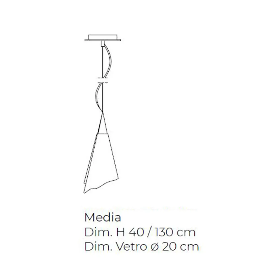 Ručně vyráběná závěsná lampa z benátského foukaného skla - Chrystal Viadurini