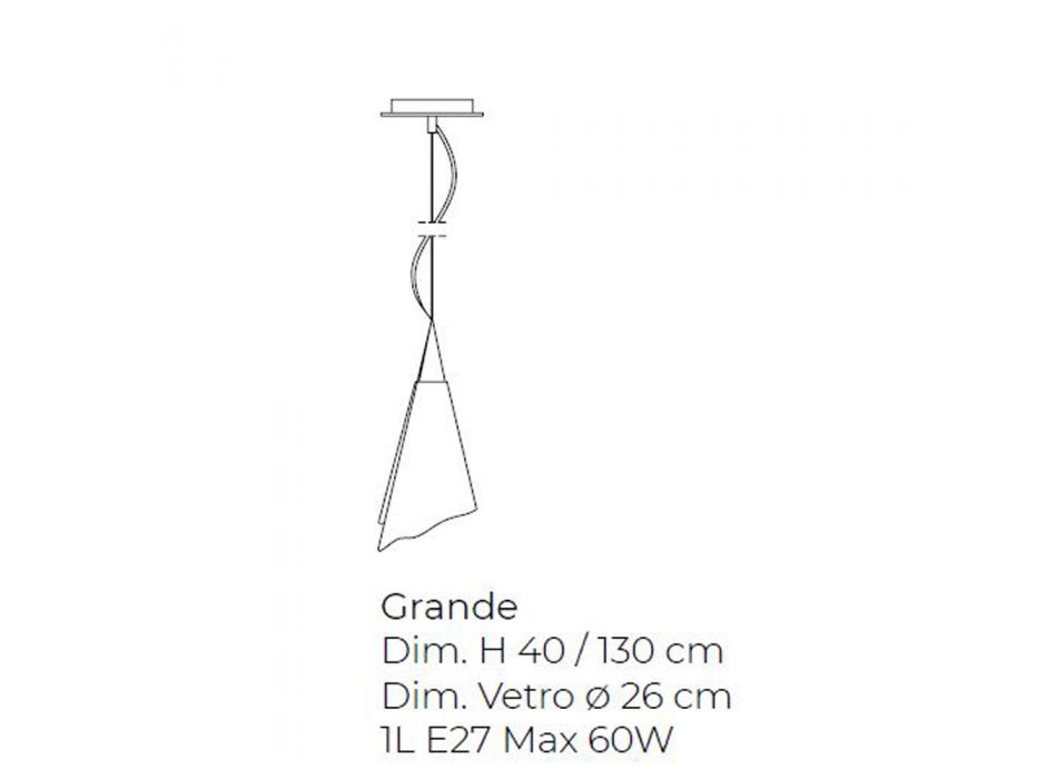 Ručně vyráběná závěsná lampa z benátského foukaného skla - Chrystal Viadurini