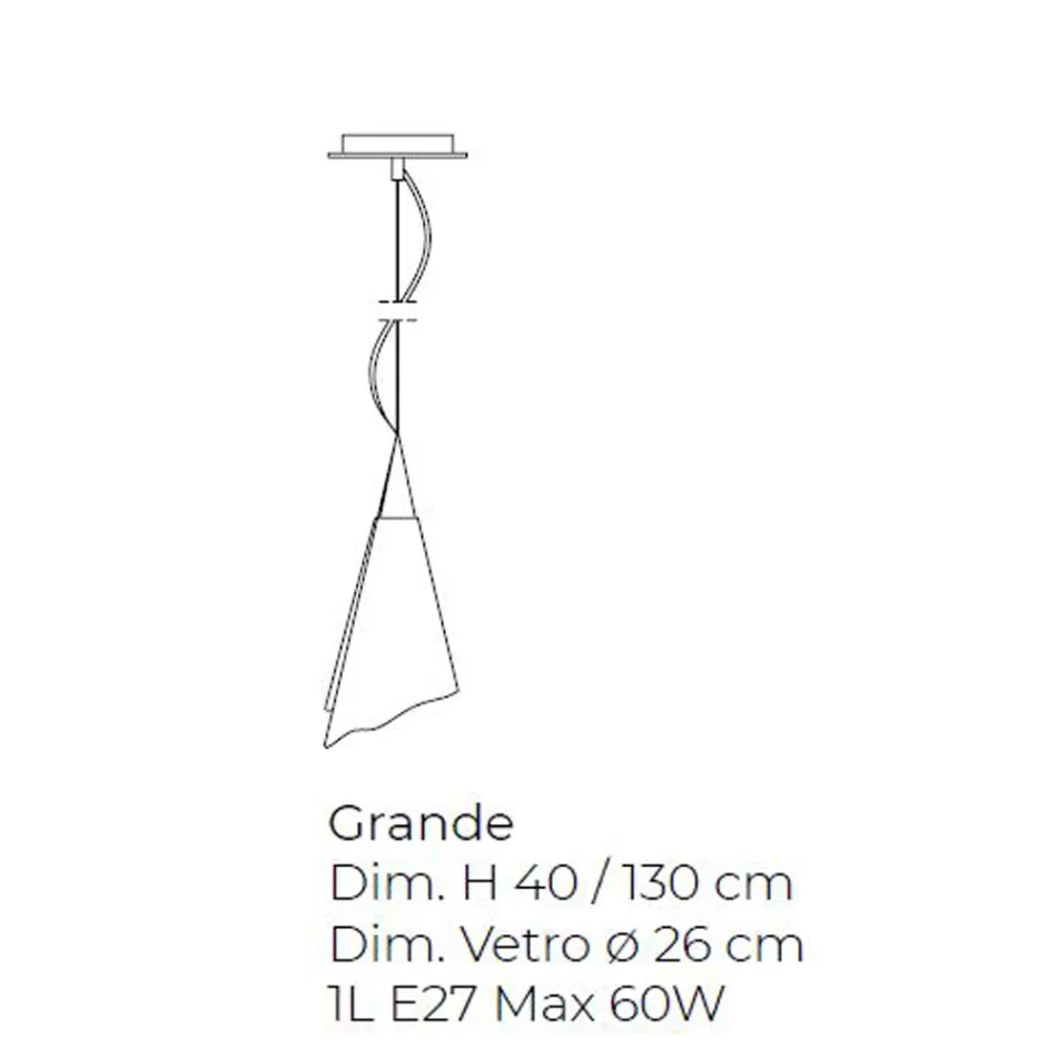 Ručně vyráběná závěsná lampa z benátského foukaného skla - Chrystal Viadurini