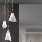 Ručně vyráběná závěsná lampa z benátského foukaného skla - Chrystal Viadurini