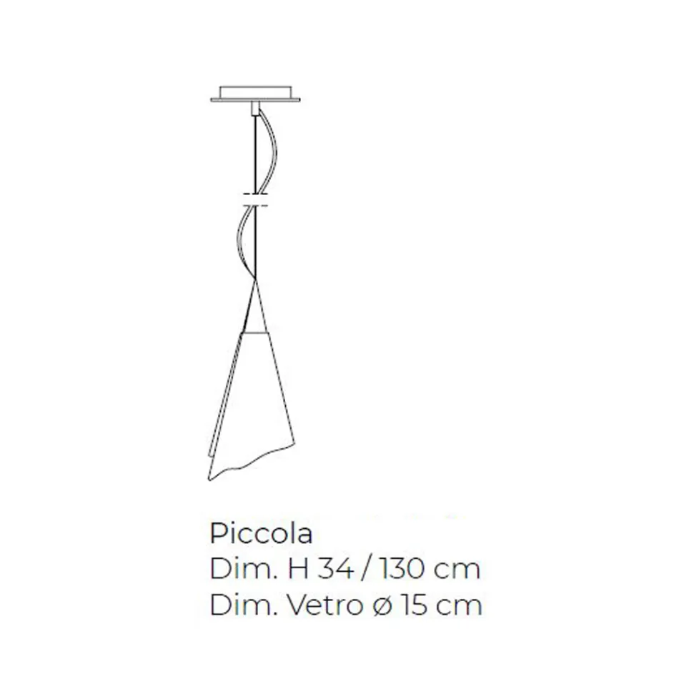 Ručně vyráběná závěsná lampa z benátského foukaného skla - Chrystal Viadurini