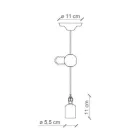 Průmyslová řemeslná závěsná lampa ze železa a keramiky - Vintage Viadurini