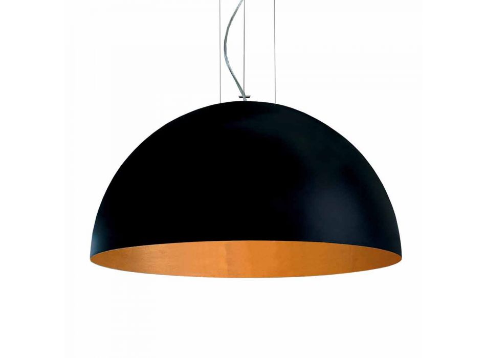 Lampa bicolor suspenze ocel, Ø50xh.25xL.cavo100cm, Milosti Viadurini