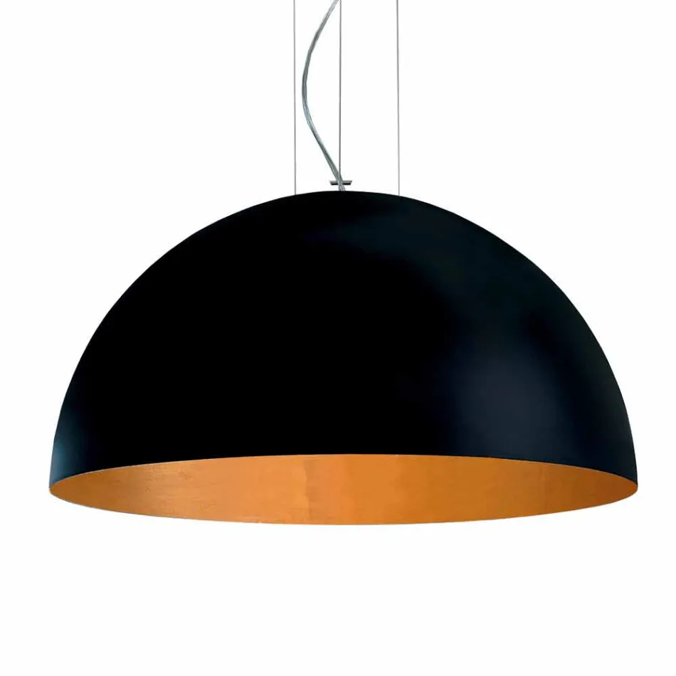 Lampa bicolor suspenze ocel, Ø50xh.25xL.cavo100cm, Milosti Viadurini