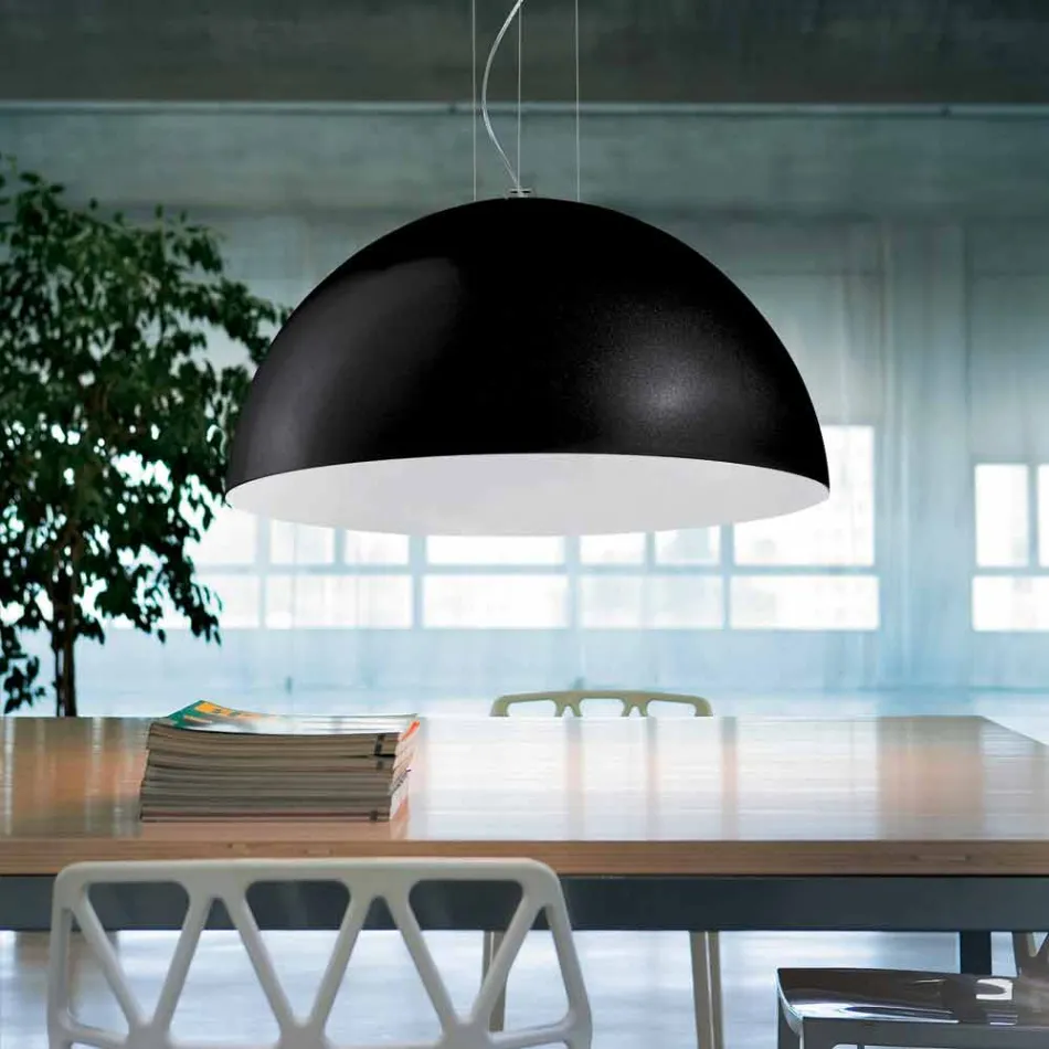 Lampa bicolor suspenze ocel, Ø60xh.30xL.cavo100cm, Tara Viadurini